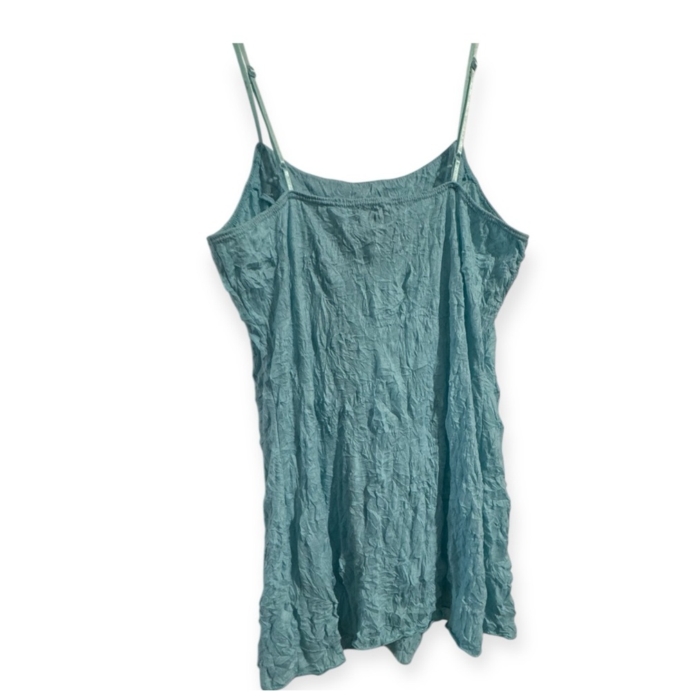 Crinkle Fabric Cami Tank Sequin Pastel Blue Large Streetwear Society Y2K Vintage - Picture 4 of 6